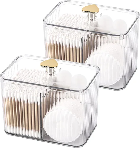 Miniatura 10 de Tbestmax Dispensador Portahisopo de 2 Secciones, Organizador Transparente de Baño de 2 Rejillas, Contenedor de Almacenamiento de Cosméticos