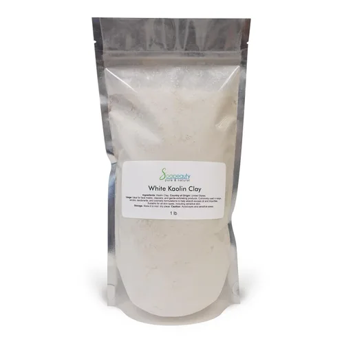 Soapeauty Polvo de arcilla de caolín blanco, grado cosmético, 100% natural, tratamientos faciales, máscara facial, fabricación de jabón, bomba de