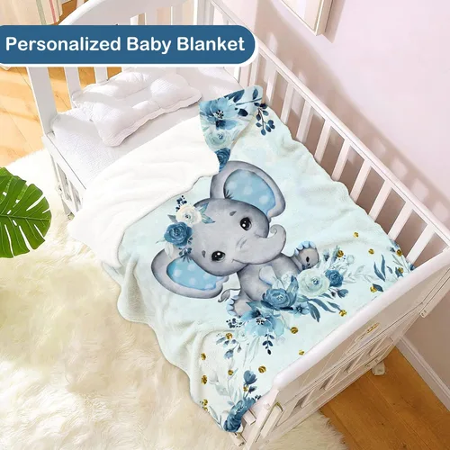 Miniatura 2 de Manta de Bebé Personalizada para Niños, Manta de Bebé Personalizada con Nombre, Mantas Personalizadas con Nombre Suaves y Acogedoras para Niños