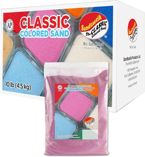 Miniatura 35 de Sandtastik Arena blanca de color clásico: caja a granel de 10 libras de arena de grano fino vibrante para artes y manualidades, botellas de arena