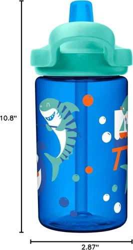 Miniatura 55 de CamelBak Eddy+ Kids Water Bottle with Bite Valve Straw, Leak‑Resistant Easy‑Sip Design for Everyday Hydration, 14oz Kids Animales de la selva