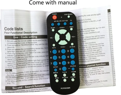 Miniatura 2 de Mando a distancia universal de 3 dispositivos RCR503BR sub RCR503BE RCR503BZ Compatible para la mayoría de las principales marcas remotas TV DVD