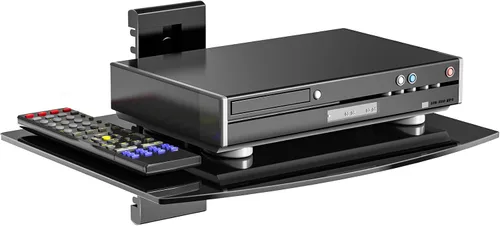 Miniatura 19 de WALI Estante flotante para TV y proyector, hasta 22 libras, soporte flotante negro para TV, soporte para DVD, soporte para proyector, soporte