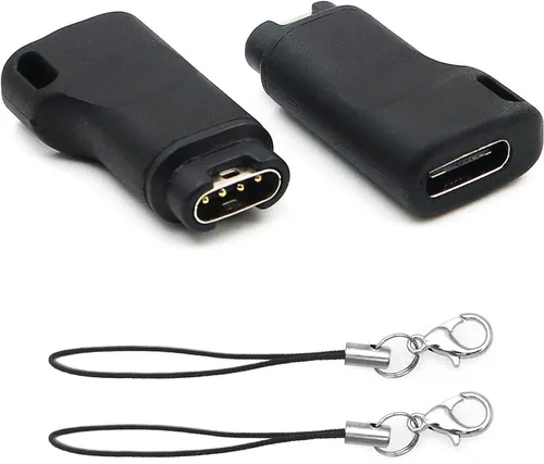 Paquete de 2 conectores USB-C hembra a para relojes inteligentes Garmin Adaptador Macho, Tipo C a Adaptador de carga para Garmin Instinct 2