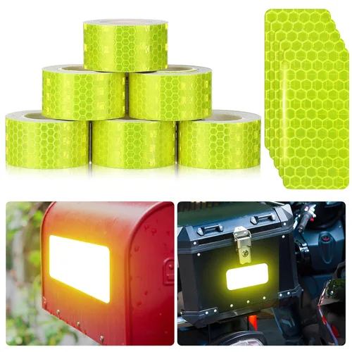 Miniatura 8 de Zonon 6 rollos de cintas reflectantes de alta visibilidad impermeables autoadhesivas pegatinas de seguridad nocturnas para visibilidad nocturna