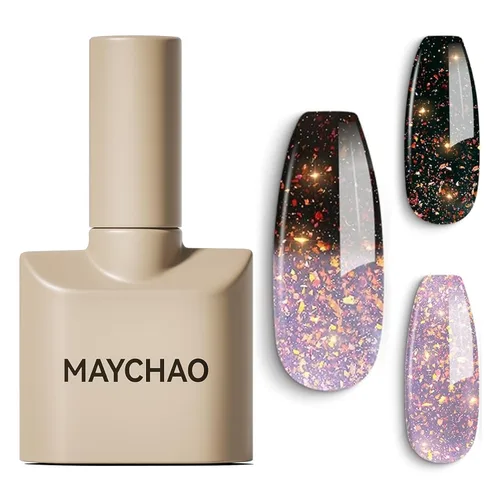 Miniatura 46 de MAYCHAO Esmalte de uñas de gel rosa intenso de 0.5 onzas líquidas, 1 unidad de esmalte de gel rosa brillante, esmalte de uñas que se absorbe con luz