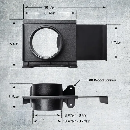 Miniatura 2 de POWERTEC 70357 Puerta de ráfaga de montaje en pared de 4 pulgadas con soporte para colector de polvo, accesorios de recolección de polvo, 1 paquete