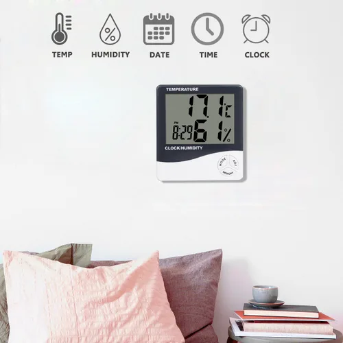 Miniatura 2 de Mengshen Termómetro higrómetro, medidor de temperatura y humedad con lectura clara y precisa, interruptor de °C/°F para el hogar, oficina, coche, 2)