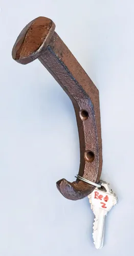 Miniatura 5 de Ebros Gift Paquete de 2 ganchos de pared de hierro fundido, rústico, occidental, largo, resistente, para ferrocarril, sombreros, correas, mochilas