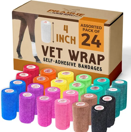 Miniatura 58 de Cinta adhesiva para veterinarios (negro) (paquete de 2) (4 pulgadas x 15 pies), autoadhesiva, adherente, cohesiva, flexible, autoadhesiva, rollo