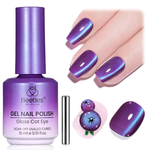 Miniatura 9 de Beetles - Esmalte de uñas de gel ultravioleta semipermanente sin HEMA de alto brillo para manicura francesa y arte de uñas, frasco a juego, blanco