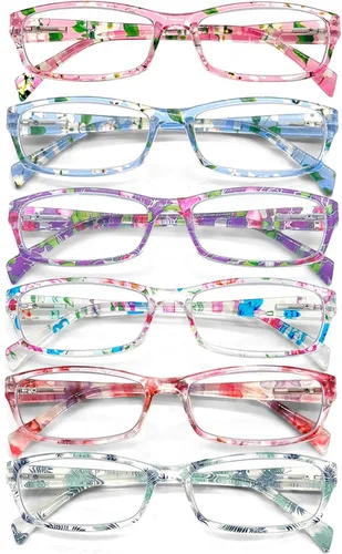 Miniatura 14 de Henotin - Paquete de 5 lentes de lectura con filtro de luz azul, antifatiga visual, lentes de lectura para computadora para mujeres y hombres