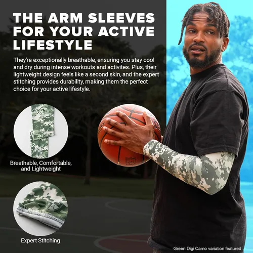 Miniatura 3 de S A Compression Arm Sleeve UV 30+ Sun Protection, Moisture Wicking, 4-Way Stretch