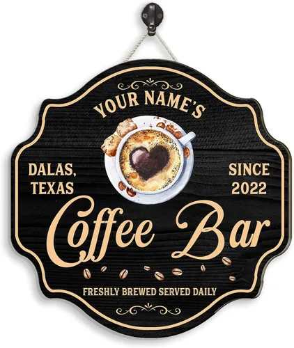 Miniatura 17 de Letrero de madera personalizado para barra de café, terapia en una taza tolerable a la gente, placa de pared para decoración de cocina, regalos
