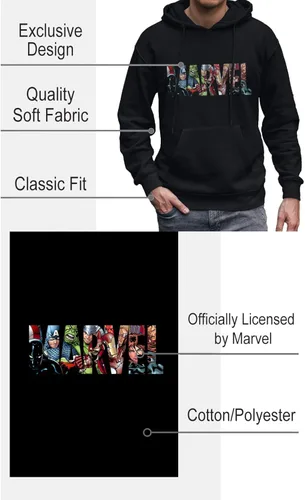 Miniatura 2 de MARVEL Sudadera con capucha para hombre con logotipo del equipo Avengers