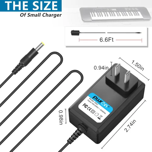 Miniatura 3 de Adaptador de corriente CA/CC de 9.5 V para teclado Casio, compatible con CTK/WK/LK/CDP/Privia PX Series (PX-130/330), Casiotone CT-S, punta de 0.189