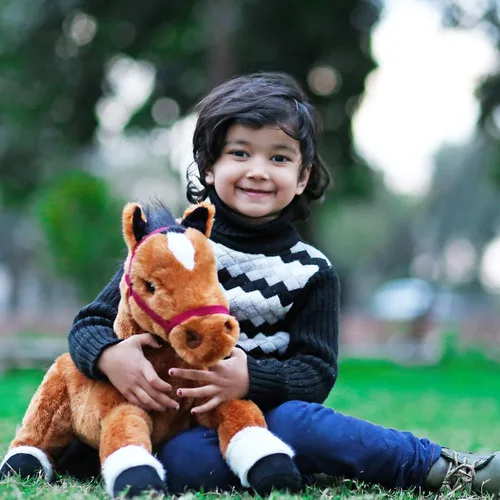 Miniatura 5 de Plushland Juguete de peluche de caballo marrón y negro suave de 14 pulgadas, regalo para bebés, niños y niñas, vacaciones, cumpleaños, Navidad