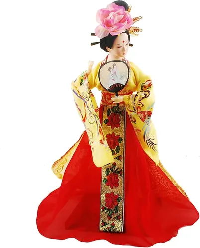 Figura de seda de artesanía tradicional china de 12 pulgadas, adornos coleccionables de personajes antiguos chinos para decoración del hogar