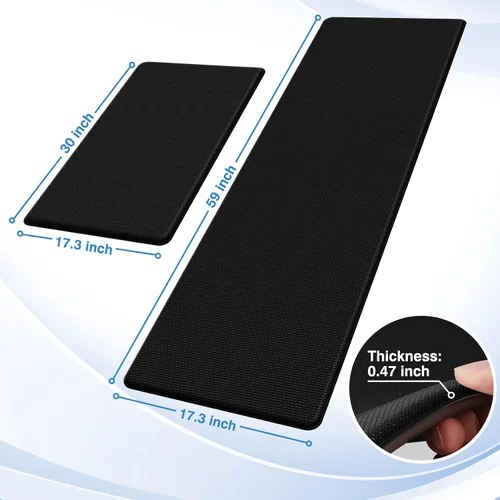 Miniatura 2 de StepRite Tapetes de cocina, 2 tapetes acolchados, antifatiga, para piso, de escritorio, antideslizante, impermeables, oficina, alfombras de 17.3 x
