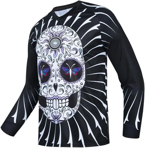 Miniatura 68 de Hotlion Camiseta de ciclismo para hombre, manga larga, MTB Motocross, ropa de carreras todoterreno