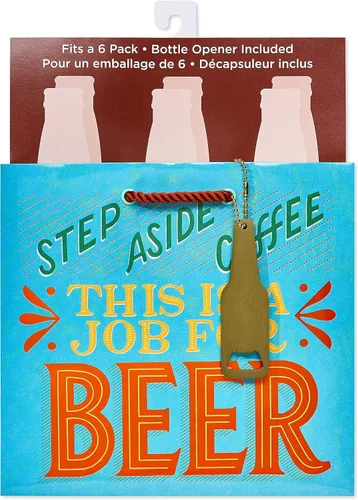 Miniatura 2 de Papyrus Bolsa de regalo de cerveza de 9 pulgadas (Beer Buddies) para cumpleaños y todas las ocasiones (1 bolsa)