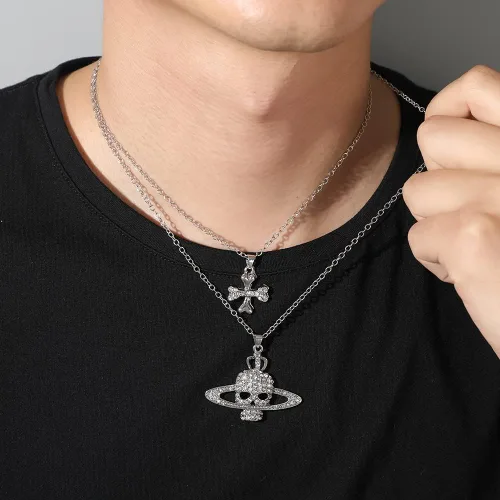 Miniatura 7 de 3D Saturn Pendant Necklace for Women - Anime NANA Cool Girl Punk Saturn Planet Necklace Gothic Jewelry Christmas Gifts