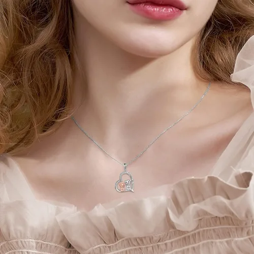 Miniatura 2 de Collar de cerdo de plata de ley S925, collar de cerdo de origami para mujer