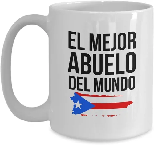 Miniatura 3 de Taza Abuelo - Taza de café El Mejor Abuelo Del Mundo con bandera de Puerto Rico para abuelos puertorriqueños