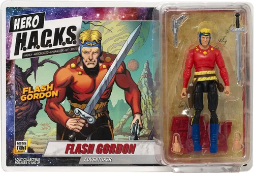 Miniatura 6 de Boss Fight Studio Hero H.A.C.K.S. Flash Gordon - Figura de acción de cómic – Figura coleccionable altamente articulada y accesorios que incluyen