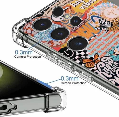 Miniatura 4 de Funda estética de collage para Samsung Galaxy S23 Ultra, patrón de citas positivas, funda de TPU suave de moda compatible con Galaxy S23 Ultra