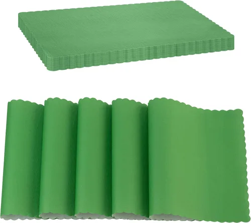 Miniatura 9 de Mantel Individual de Papel Desechable, Negro, Manteles Individuales con Bordes Escalonados, Mantel Individual de Papel Duradero para Decoración