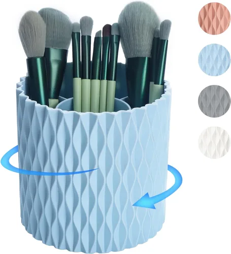 Miniatura 8 de Organizador de brochas de maquillaje, organizador de brochas de maquillaje giratorio de 360°, soporte para lápices, accesorios de escritorio, vaso