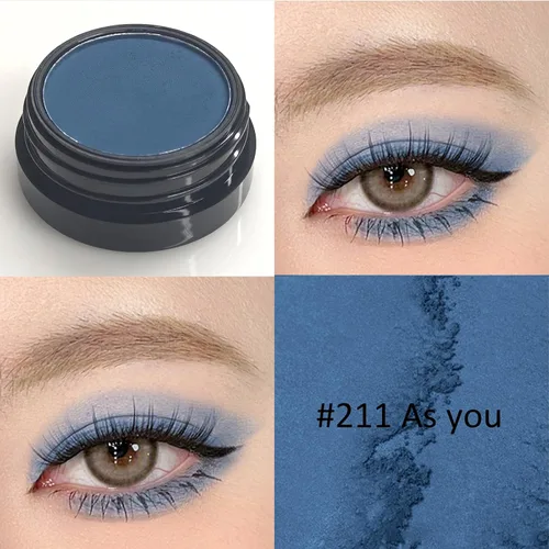 Miniatura 3 de Erinde Paleta de sombra de ojos mate azul oscuro, polvo de sombra de ojos de alta pigmentación, larga duración, ultra mezclable, color intenso 211