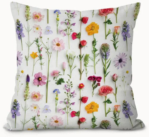 Fundas de almohada modernas de flores silvestres de 18 x 18 pulgadas, decoración floral floral de Cottagecore, fundas de almohada decorativas para