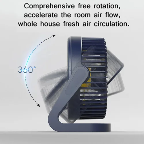 Miniatura 6 de Ventilador pequeño de 6 pulgadas, ventilador de escritorio USB de 2 velocidades, flujo de aire fuerte, funcionamiento silencioso, ventilador de piso