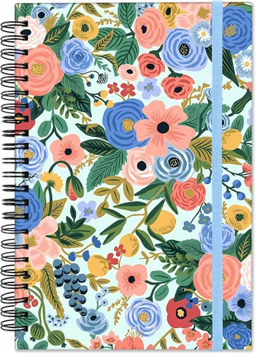 Cuaderno de espiral de tapa dura, cuaderno de espiral con rayas anchas, tamaño A5, 5.5 x 8.3 pulgadas, papel grueso de 80 GSM, 60 hojas y 120