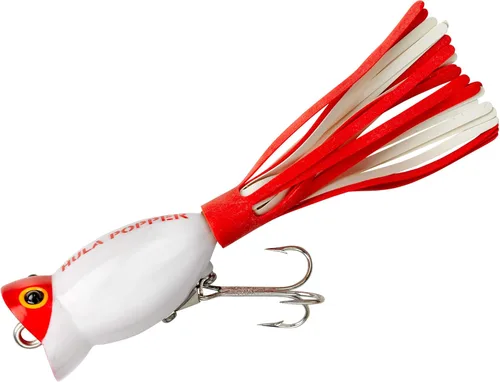 Miniatura 11 de Arbogast Hula Popper - Señuelo de pesca para lubina de agua superficial Vientre blanco de rana