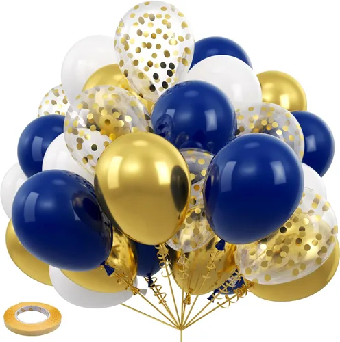 Miniatura 7 de Kelfara Globos verdes y dorados, 50 globos de látex de confeti verde metálico dorado de 12 pulgadas con cinta para Navidad, día de San Patricio, Año