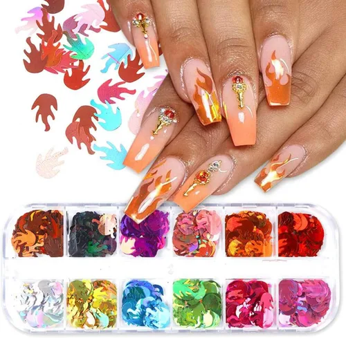 Miniatura 17 de Polvo luminoso de uñas de 12 colores, pigmento fluorescente holográfico, brillo holográfico, arte de uñas, diseño de polvo, suministros de uñas