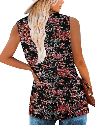 Miniatura 4 de Camisetas sin mangas para mujer y camisetas florales de verano de manga corta