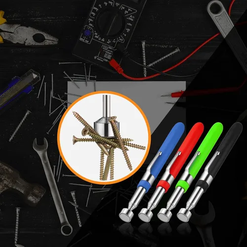 Miniatura 6 de Geiserailie 4 herramientas telescópicas de recogida de imanes extensibles, herramienta de recogida magnética, regalos prácticos para hombres, papá