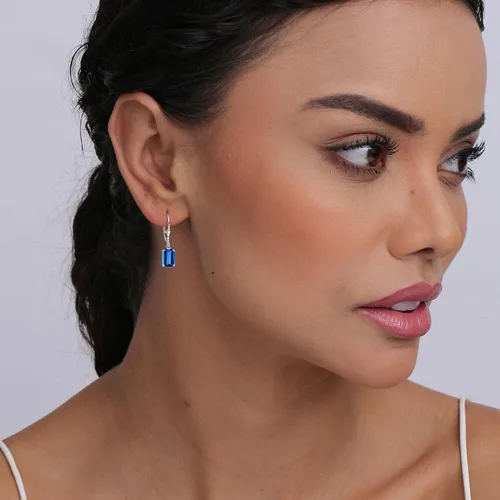 Miniatura 2 de LeCalla Aretes colgantes de plata de ley 925 con cierre de palanca, ligeros, bohemios, para mujer