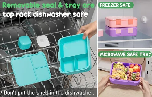 Miniatura 8 de Fimibuke Lonchera Bento de 32 onzas para niños con termo de 12 onzas, bolsa de almuerzo aislada y bolsa de hielo, contenedor de comida de 3