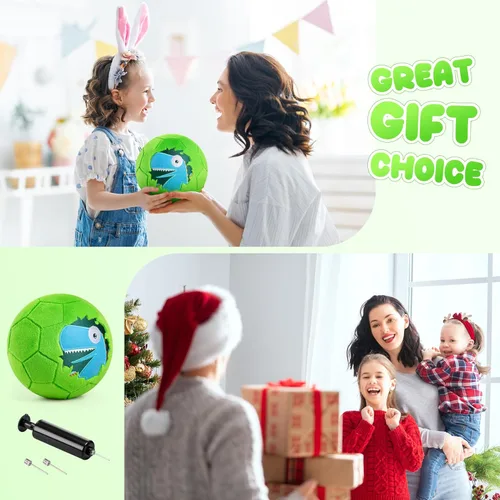 Miniatura 6 de Balón de fútbol interior para niños pequeños, juguetes de peluche suaves de 7.8 pulgadas, pelota de juego inflable con bomba para bebés y niños