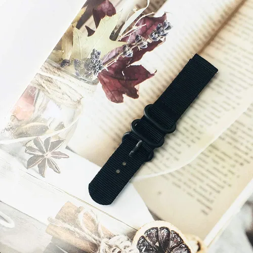 Miniatura 4 de Correas de reloj de nailon de 0.866 in compatibles con Fossil Gen 6/5E de 1.732 in/Gen 5 LTE Carlyle Garrett/Gen 4 Explorist HR/Gen 5 Julianna, negro