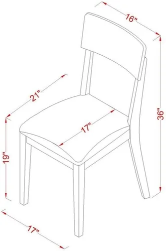 Miniatura 6 de East West Furniture SHAD5-LWH-LC - Juego de mesa y sillas de cocina de 5 piezas, incluye una mesa de comedor redonda con pedestal y 4 sillas