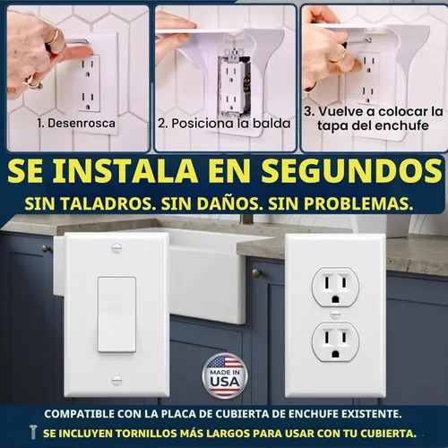 Miniatura 3 de Enchufe con estante Blanco