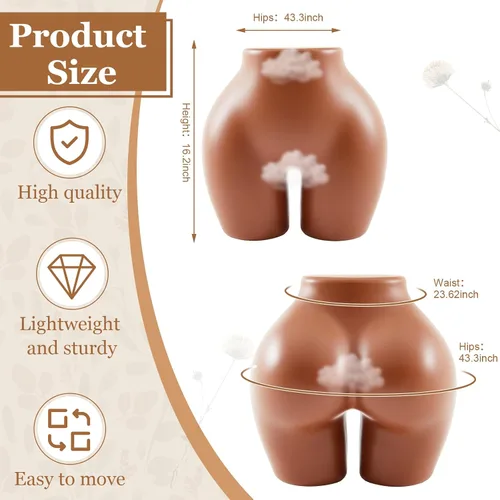Miniatura 2 de Briwooody maniquí brasileño curvo de cadera BBL de cuerpo medio afroamericano femenino para exhibición de ropa interior de panty (marrón oscuro)