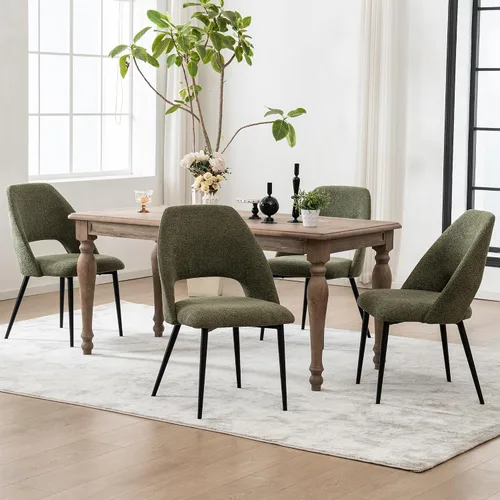 Miniatura 24 de Rowill Juego de 2 sillas de comedor tapizadas de mediados de siglo, modernas sillas de comedor, sillas de cocina, sillas decorativas con patas