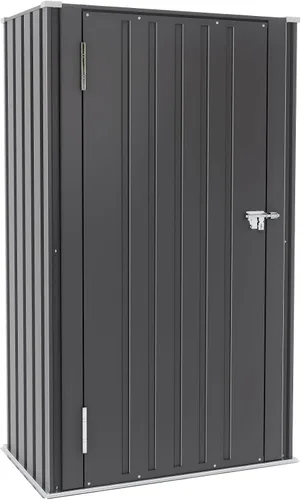 Greesum Gabinete de almacenamiento de metal para exteriores, cobertizo alto con cerradura de 55 pulgadas, organizador vertical de herramientas sin